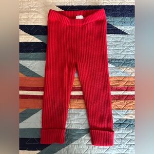 Hanna Andersson Bright Red Ribbed Sweater Leggings
